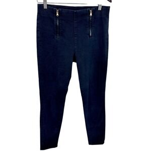 Lauren Ralph Lauren Skinny Pants Womens 6 Blue Dual Front Zip Stretch Leggings
